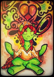 Size: 2341x3319 | Tagged: safe, artist:canvymamamoo, derpibooru import, tree hugger, solo, traditional art