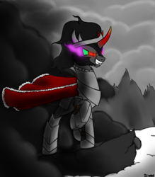 Size: 896x1024 | Tagged: safe, artist:sinrar, derpibooru import, king sombra, pony, umbrum, unicorn, solo