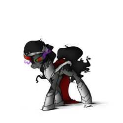 Size: 896x896 | Tagged: safe, artist:sinrar, derpibooru import, king sombra, pony, unicorn, black mane, male, sharp teeth, solo, sombra eyes, stallion