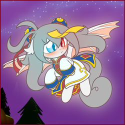 Size: 1125x1125 | Tagged: safe, artist:symbianl, oc, oc only, oc:lai chi, bat pony, pony, clothes, night, solo, stars