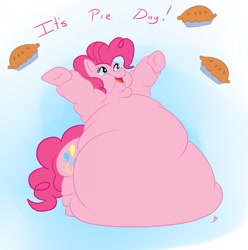 Size: 1269x1280 | Tagged: safe, artist:hungryjackal, pinkie pie, earth pony, pony, fat, morbidly obese, obese, pie, piggy pie, pudgy pie