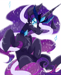 Size: 3500x4300 | Tagged: safe, artist:rayadra, nightmare rarity, pony, unicorn, female, horn, mare, solo, two toned mane