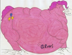 Size: 1280x983 | Tagged: safe, artist:robot001, pinkie pie, earth pony, pony, belly, fat, hungry, morbidly obese, obese, piggy pie, pudgy pie