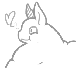 Size: 420x373 | Tagged: safe, artist:queenfrau, fat, heart, morbidly obese, obese