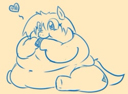 Size: 411x303 | Tagged: safe, artist:glwuffie, oc, oc only, chubby, fat, hot chocolate, obese