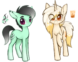 Size: 1396x1124 | Tagged: safe, artist:doekitty, oc, oc only, oc:cream soda, oc:minty smoke