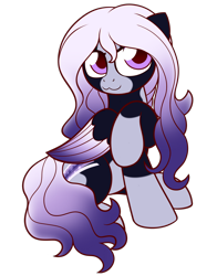 Size: 1100x1400 | Tagged: safe, artist:symbianl, oc, oc only, oc:starlight song, pegasus, pony, female, looking at you, purple eyes, simple background, smiling, solo, transparent background, wings