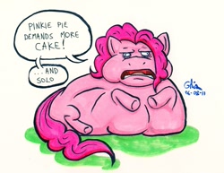 Size: 727x562 | Tagged: safe, artist:bd-ghis, pinkie pie, earth pony, pony, dat face, fat, jabba the hutt, obese, piggy pie, pinkie the hutt, pudgy pie, star wars