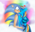 Size: 1699x1517 | Tagged: safe, artist:odiz, derpibooru import, rainbow dash, anthro, crossover, crossover shipping, female, heart, interspecies, kissing, male, shipping, sonic the hedgehog, sonic the hedgehog (series), sonicdash, straight