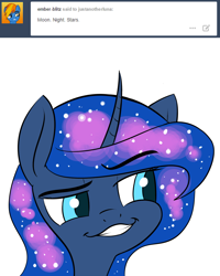 Size: 1000x1250 | Tagged: safe, artist:underpable, derpibooru import, princess luna, alicorn, pony, faic, just another luna blog, smugdash, solo