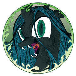 Size: 3000x3000 | Tagged: safe, artist:andypriceart, artist:aurumluxetal, idw, queen chrysalis, changeling, changeling queen, the return of queen chrysalis, hissing, looking at you, open mouth