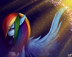 Size: 1000x800 | Tagged: safe, artist:vlower, derpibooru import, rainbow dash, anthro, clothes, jacket, sad, solo