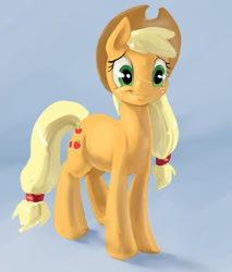 Size: 936x1100 | Tagged: safe, artist:silfoe, derpibooru import, applejack, earth pony, pony, smiling, solo