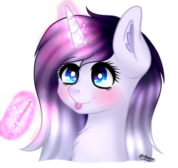 Size: 1024x966 | Tagged: safe, artist:anxiov, oc, oc only, glowing horn, magic, solo, telekinesis