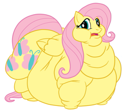 Size: 653x577 | Tagged: safe, artist:guyfuy, edit, fluttershy, pegasus, pony, belly, chubby cheeks, cutie mark, double chin, fat, fattershy, impossibly large belly, impossibly large butt, morbidly obese, obese, plot, simple background, vector, white background