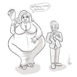 Size: 894x894 | Tagged: safe, artist:dragon-storm, rarity, spike, bbw, belly, breasts, cleavage, commission, fat, female, gomez addams, humanized, impossibly large butt, impossibly wide hips, male, morbidly obese, morticia addams, obese, raritits, rearity, shipping, sparity, ssbbw, straight, the addams family, wide hips