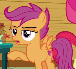 Size: 548x499 | Tagged: safe, screencap, apple bloom, scootaloo, the fault in our cutie marks, animated, cropped, cutie mark, gif, loop, the cmc's cutie marks