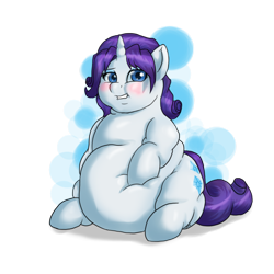 Size: 894x894 | Tagged: dead source, safe, artist:squirrlox, rarity, pony, unicorn, blushing, fat, female, mare, obese, raritubby, solo