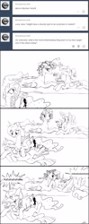 Size: 1280x3234 | Tagged: safe, artist:silfoe, derpibooru import, princess cadance, princess celestia, princess luna, twilight sparkle, twilight sparkle (alicorn), alicorn, pony, alicorn tetrarchy, behaving like a dog, bellyrubs, blushing, brush, comic, cute, female, grayscale, hair curlers, laughing, leg twitch, lesbian, magic, mare, monochrome, royal sketchbook, shipping, telekinesis, twiabetes, twiluna