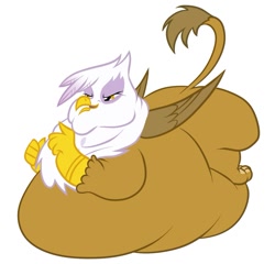 Size: 999x961 | Tagged: safe, artist:calorie, gilda, griffon, fat, gildough, morbidly obese, obese