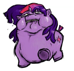 Size: 1030x999 | Tagged: safe, twilight sparkle, pony, unicorn, fat, female, horn, mare, morbidly obese, obese