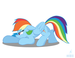 Size: 2200x1700 | Tagged: safe, artist:truffle shine, rainbow dash, pegasus, pony, hide, prone, simple background, transparent background