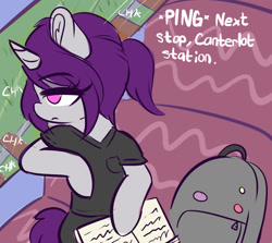 Size: 1280x1141 | Tagged: safe, artist:wickedsilly, oc, oc only, oc:wicked silly, semi-anthro, unicorn, backpack, female, mare, solo