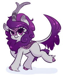 Size: 500x591 | Tagged: safe, artist:wickedsilly, oc, oc only, oc:wicked silly, kirin, sounds of silence, cloven hooves, colored hooves, eyelashes, female, kirin-ified, looking at you, ponysona, simple background, smiling, solo, species swap, white background