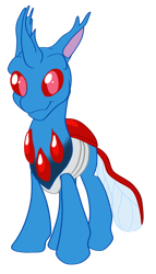 Size: 585x1024 | Tagged: safe, artist:hywther, oc, oc only, oc:vertexthechangeling, changedling, changeling, 2018 community collab, changedling oc, derpibooru community collaboration, simple background, smiling, solo, transparent background