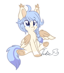 Size: 500x567 | Tagged: safe, artist:indiefoxtail, oc, oc only, oc:vanilla fluff, sitting, solo