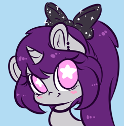 Size: 2955x3017 | Tagged: safe, artist:wickedsilly, oc, oc only, oc:wicked silly, pony, bow, bust, choker, hair bow, solo, starry eyes, wingding eyes