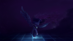 Size: 1920x1080 | Tagged: safe, artist:paticzaki, princess luna, alicorn, pony, female, horn, mare, simple background, solo