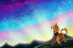 Size: 1276x850 | Tagged: safe, artist:lunaritass, oc, oc only, oc:leona sky, pegasus, pony, scenery