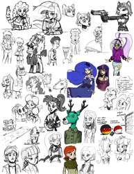 Size: 1500x1943 | Tagged: safe, artist:mrscurlystyles, artist:theartrix, derpibooru import, allie way, coloratura, fluttershy, maud pie, princess celestia, princess luna, rainbow dash, scootaloo, twilight sparkle, oc, oc:artrix the oc pony, oc:astra the astramare, oc:bakpony, oc:fluffle puff, oc:panpony, oc:xaverius, anthro, fox, human, countess coloratura, crossdressing, crossover, desert eagle, gun, humanized, krystal, nintendo, pokémon, polandball, princess daisy, princess peach, rosalina, shy guy, sketch dump, star fox, super mario bros., super mario galaxy, super mario land, voltorb, weapon