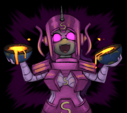 Size: 1174x1042 | Tagged: safe, artist:marsminer, oc, oc only, oc:wicked silly, anthro, galactus, solo, supervillain