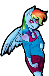 Size: 1185x1837 | Tagged: safe, artist:askthetwidash, derpibooru import, rainbow dash, anthro, solo