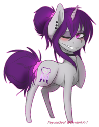 Size: 531x686 | Tagged: safe, artist:fuyonasoul, oc, oc only, oc:wicked silly, pony, unicorn, blushing, one eye closed, simple background, smiling, solo, transparent background, wink