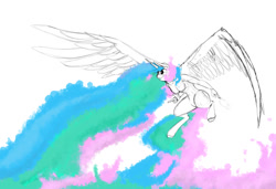 Size: 1280x874 | Tagged: safe, artist:greyscaleart, derpibooru import, princess celestia, anthro, unguligrade anthro, solo