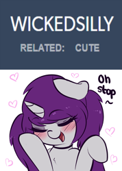 Size: 2285x3209 | Tagged: safe, artist:wickedsilly, oc, oc only, oc:wicked silly, pony, blushing, cute, female, mare, ocbetes, ponysona, simple background, solo, tumblr