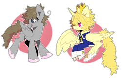 Size: 1041x675 | Tagged: safe, artist:oxy-diamond, oc, oc only, oc:digital dusk, oc:prince lionel, pony