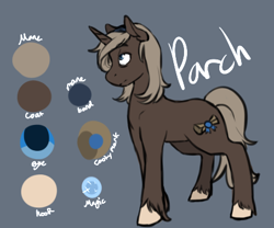 Size: 442x367 | Tagged: safe, artist:redxbacon, derpibooru import, oc, oc only, oc:parch well, pony, unicorn, female, reference sheet, solo