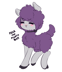 Size: 2738x3205 | Tagged: safe, artist:wickedsilly, oc, oc only, oc:wicked silly, sheep, blush sticker, blushing, bow, bowtie, cute, female, ocbetes, simple background, solo, species swap, unshorn fetlocks, white background