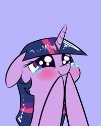 Size: 1024x1280 | Tagged: safe, artist:underpable, derpibooru import, edit, editor:eagle1division, twilight sparkle, twilight sparkle (alicorn), alicorn, pony, castle sweet castle, blushing, crying, cute, derpin daily, female, floppy ears, mare, reaction image, smiling, solo, tears of joy, twiabetes, underpable is trying to murder us