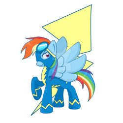 Size: 1024x1024 | Tagged: safe, artist:yoshimarsart, rainbow dash, pegasus, pony, clothes, solo, watermark, wonderbolts uniform