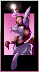 Size: 526x969 | Tagged: safe, artist:xxmissteaxx, oc, oc only, oc:symphony diamond, pony, unicorn, magic, solo