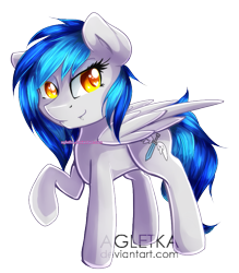 Size: 679x775 | Tagged: safe, artist:agletka, oc, oc only, oc:coldfire, pegasus, pony, fangs, solo, standing