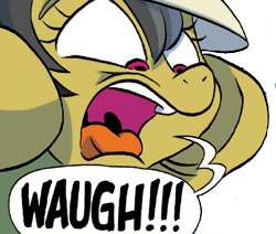 Size: 632x536 | Tagged: safe, artist:jay fosgitt, idw, daring do, spoiler:comic, spoiler:comicff32, screaming, waugh