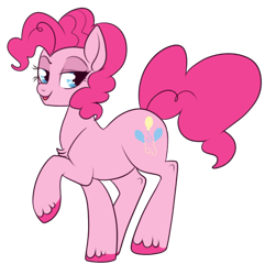 Size: 481x499 | Tagged: safe, artist:lulubell, derpibooru import, pinkie pie, earth pony, pony, simple background, solo, transparent background, unshorn fetlocks