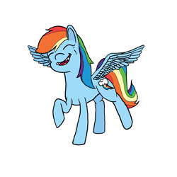 Size: 1700x1700 | Tagged: safe, artist:alchemist3rdesq, rainbow dash, pegasus, pony, open mouth, simple background, smiling, solo, spread wings