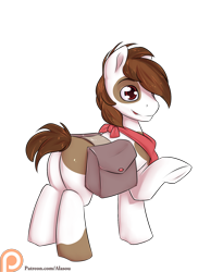 Size: 1350x1650 | Tagged: safe, artist:alasou, derpibooru import, pipsqueak, earth pony, pony, male, older, patreon, patreon logo, plot, raised hoof, saddle bag, simple background, solo, transparent background, underhoof